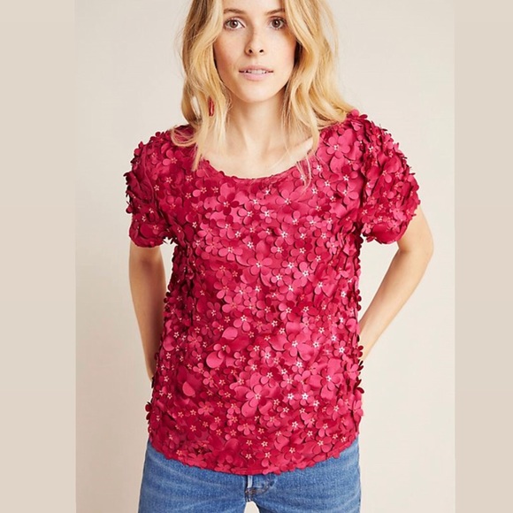 NWT Anthropologie Rosemarie Textured Blouse Sz 2 - Picture 4 of 13